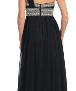 Elizabeth K - GL1015 One Shoulder Bejeweled Empire Long Dress 19 Elizabeth K - GL1015 One Shoulder Bejeweled Empire Long Dress