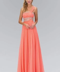 Elizabeth K - GL1015 One Shoulder Bejeweled Empire Long Dress 17 Elizabeth K - GL1015 One Shoulder Bejeweled Empire Long Dress