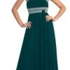 Elizabeth K - GL1015 One Shoulder Bejeweled Empire Long Dress 2 Elizabeth K - GL1015 One Shoulder Bejeweled Empire Long Dress