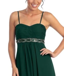 Elizabeth K - GL1016 Jewel Embellished Sweetheart A-line Dress