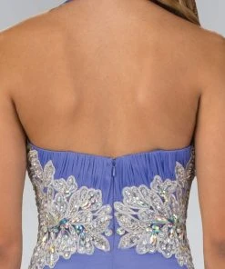 Elizabeth K - GL1046 Embellished Ruched Halter Neck Chiffon Dress 18 Elizabeth K - GL1046 Embellished Ruched Halter Neck Chiffon Dress