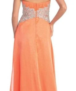 Elizabeth K - GL1046 Embellished Ruched Halter Neck Chiffon Dress 21 Elizabeth K - GL1046 Embellished Ruched Halter Neck Chiffon Dress