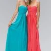 Elizabeth K - GL1122 Pleated Sweetheart Chiffon A-line Dress
