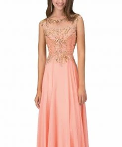 Elizabeth K - GL1305 Embellished Sleeveless Long Dress 10 Elizabeth K - GL1305 Embellished Sleeveless Long Dress
