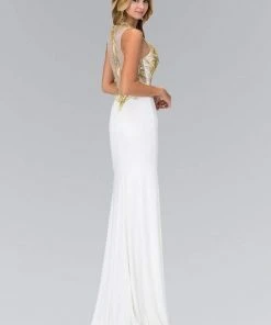 Long Dresses Elizabeth K - GL1343 Embellished Illusion Neck Jersey Gown 7 Long Dresses Elizabeth K - GL1343 Embellished Illusion Neck Jersey Gown