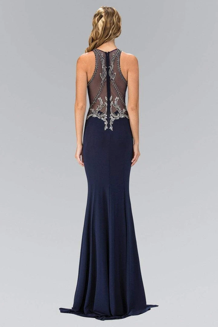 Elizabeth K - GL1357 Embellished High Neck Long Gown 4 Elizabeth K - GL1357 Embellished High Neck Long Gown