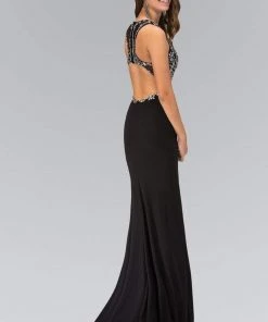 Elizabeth K - GL1385 Jewel Ornate Illusion Sheath Gown 7 Elizabeth K - GL1385 Jewel Ornate Illusion Sheath Gown