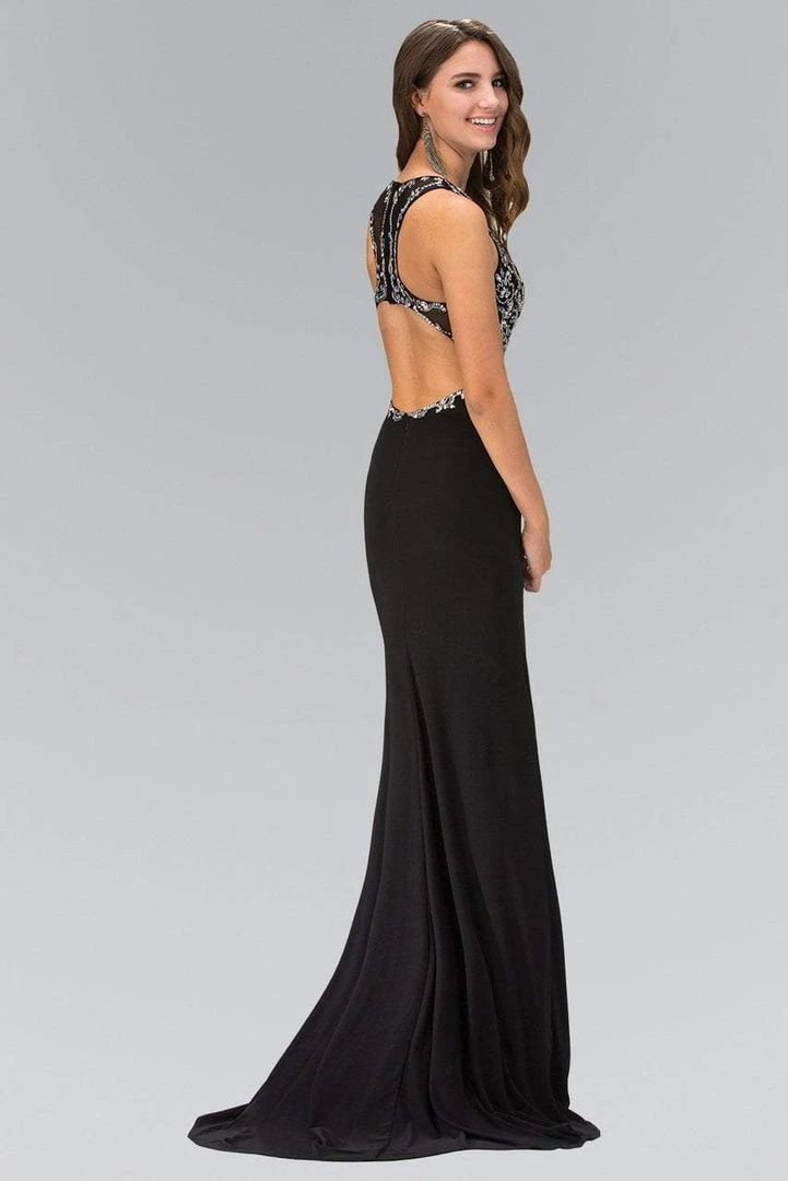 Elizabeth K - GL1385 Jewel Ornate Illusion Sheath Gown 4 Elizabeth K - GL1385 Jewel Ornate Illusion Sheath Gown