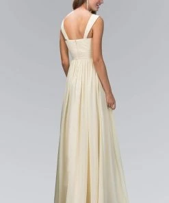 Elizabeth K - GL1386 Sleeveless Shoulder Straps Chiffon Long Dress