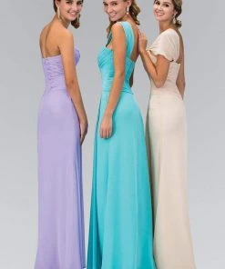 Elizabeth K - GL1390 Shirred One-Shoulder Sweetheart Gown