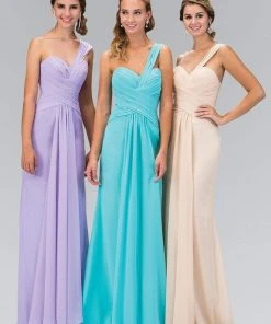 Elizabeth K - GL1390 Shirred One-Shoulder Sweetheart Gown