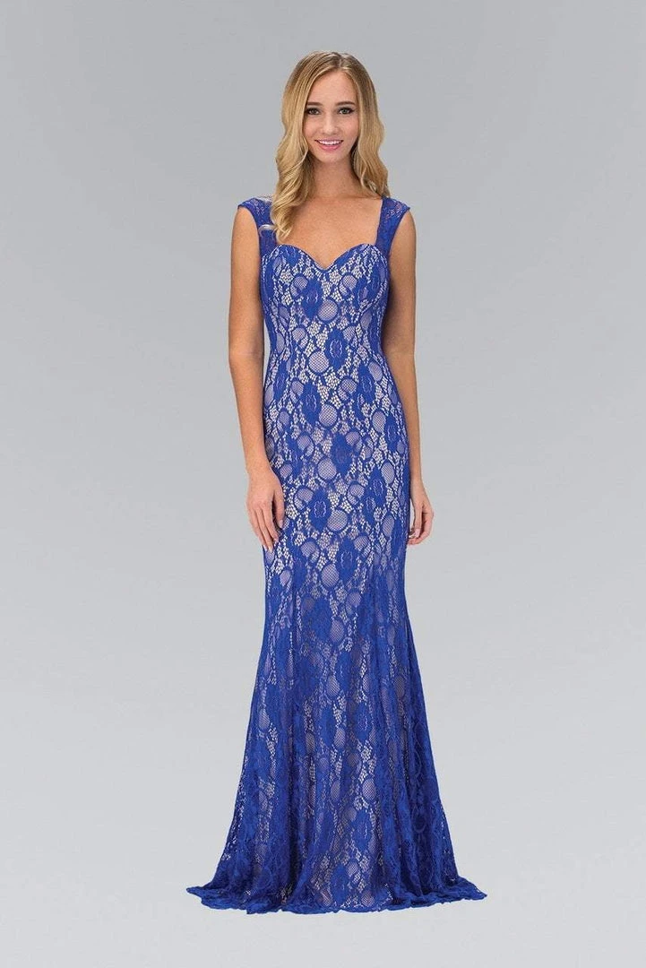 Elizabeth K - GL1396 Long Contrast Lace Sheath Gown 6 Elizabeth K - GL1396 Long Contrast Lace Sheath Gown