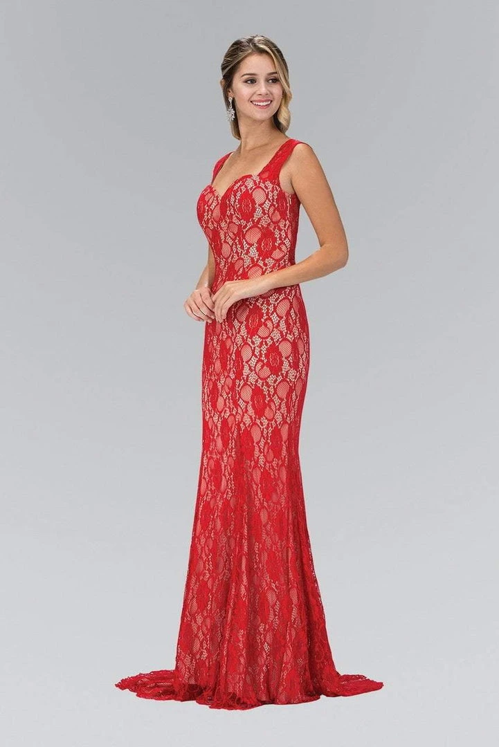 Elizabeth K - GL1396 Long Contrast Lace Sheath Gown 5 Elizabeth K - GL1396 Long Contrast Lace Sheath Gown