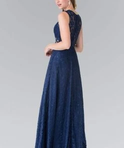 Elizabeth K - GL1460 Sleeveless Beaded Lace Long Dress 21 Elizabeth K - GL1460 Sleeveless Beaded Lace Long Dress