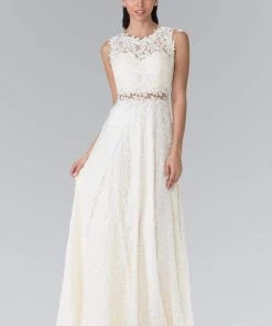 Elizabeth K - GL1460 Sleeveless Beaded Lace Long Dress 18 Elizabeth K - GL1460 Sleeveless Beaded Lace Long Dress