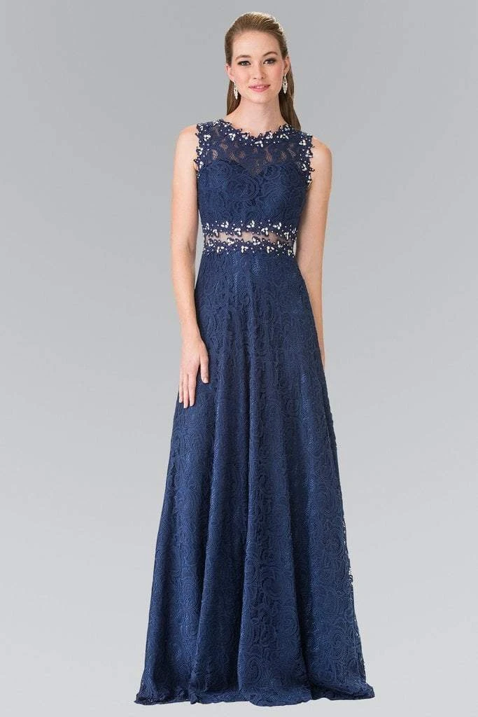 Elizabeth K - GL1460 Sleeveless Beaded Lace Long Dress 10 Elizabeth K - GL1460 Sleeveless Beaded Lace Long Dress