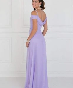 Elizabeth K - GL1522 Draped Cowl Back A-Line Chiffon Gown 8 Elizabeth K - GL1522 Draped Cowl Back A-Line Chiffon Gown