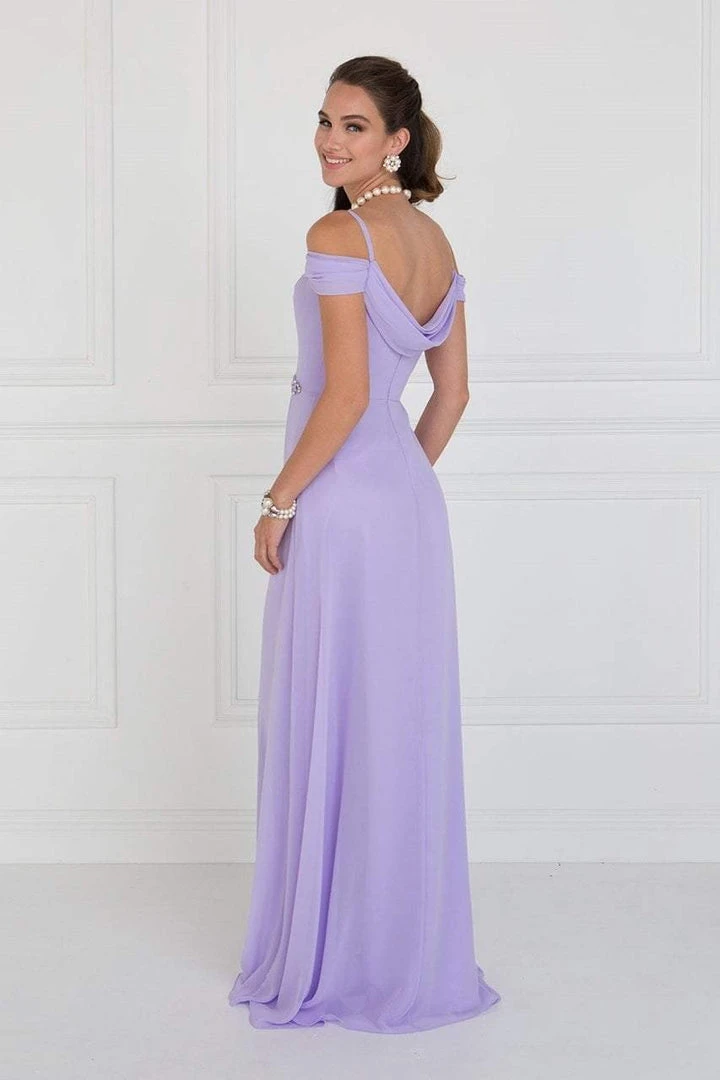 Elizabeth K - GL1522 Draped Cowl Back A-Line Chiffon Gown 5 Elizabeth K - GL1522 Draped Cowl Back A-Line Chiffon Gown