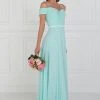 Elizabeth K - GL1523 Off Shoulder Twisted Bodice Chiffon Gown