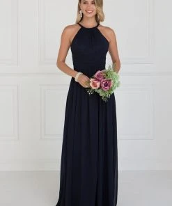 Elizabeth K - GL1524 High Halter Crisscrossed Empire Chiffon Gown 10 Elizabeth K - GL1524 High Halter Crisscrossed Empire Chiffon Gown