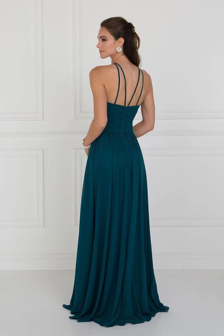 Elizabeth K - GL1524 High Halter Crisscrossed Empire Chiffon Gown 4 Elizabeth K - GL1524 High Halter Crisscrossed Empire Chiffon Gown