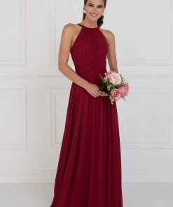 Elizabeth K - GL1524 High Halter Crisscrossed Empire Chiffon Gown 11 Elizabeth K - GL1524 High Halter Crisscrossed Empire Chiffon Gown