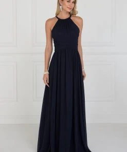 Elizabeth K - GL1524 High Halter Crisscrossed Empire Chiffon Gown 9 Elizabeth K - GL1524 High Halter Crisscrossed Empire Chiffon Gown