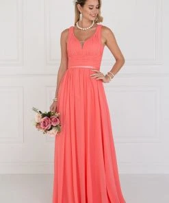 Elizabeth K - GL1525 Ruched Deep Sweetheart Chiffon A-Line Gown 9 Elizabeth K - GL1525 Ruched Deep Sweetheart Chiffon A-Line Gown