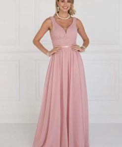 Elizabeth K - GL1525 Ruched Deep Sweetheart Chiffon A-Line Gown 10 Elizabeth K - GL1525 Ruched Deep Sweetheart Chiffon A-Line Gown