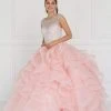 Elizabeth K - GL1555 Jeweled Ruffled Ballgown With Bolero