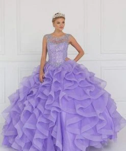 Elizabeth K - GL1555 Jeweled Ruffled Ballgown With Bolero
