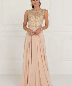 Elizabeth K - GL1565 Jeweled Illusion Bateau Chiffon A-line Gown 9 Elizabeth K - GL1565 Jeweled Illusion Bateau Chiffon A-line Gown