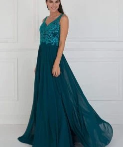 Elizabeth K - GL1567 Sleeveless Bead Embroidered Chiffon A-Line Gown 9 Elizabeth K - GL1567 Sleeveless Bead Embroidered Chiffon A-Line Gown