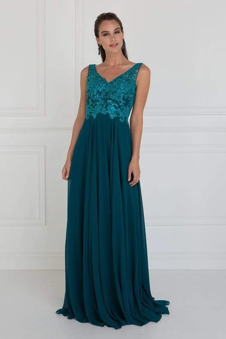 Elizabeth K - GL1567 Sleeveless Bead Embroidered Chiffon A-Line Gown 3 Elizabeth K - GL1567 Sleeveless Bead Embroidered Chiffon A-Line Gown
