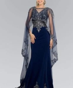 Elizabeth K - GL1596 Embellished Illusion Bateau Sheath Dress 6 Elizabeth K - GL1596 Embellished Illusion Bateau Sheath Dress