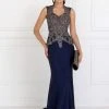 Elizabeth K - GL1598 Metallic Embroidered Queen Anne Trumpet Dress 1 Elizabeth K - GL1598 Metallic Embroidered Queen Anne Trumpet Dress