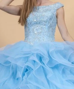 Elizabeth K - GL1600 Jewel Embellished Bodice Tulle Ballgown