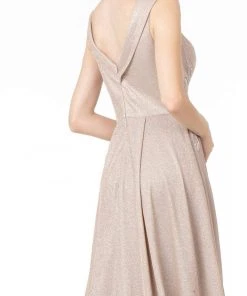 Elizabeth K - GL1817 Embroidered V-Neck A-Line Gown 9 Elizabeth K - GL1817 Embroidered V-Neck A-Line Gown