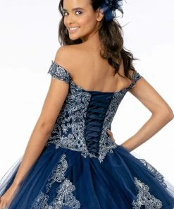 Elizabeth K - GL1819 Glitter Lace Appliqued Off Shoulder Ballgown 13 Elizabeth K - GL1819 Glitter Lace Appliqued Off Shoulder Ballgown