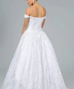 Elizabeth K - GL1820 Glitter Mesh Off Shoulder Sweetheart Ballgown