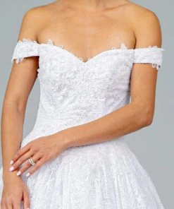Elizabeth K - GL1820 Glitter Mesh Off Shoulder Sweetheart Ballgown