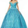 Elizabeth K - GL1821 Crystal Beaded Glitter Netting Quinceanera Dress 2 Elizabeth K - GL1821 Crystal Beaded Glitter Netting Quinceanera Dress