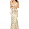 Elizabeth K - GL1845 Plunging V-Neck Iridescent Sequined Gown 2 Elizabeth K - GL1845 Plunging V-Neck Iridescent Sequined Gown