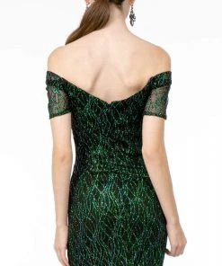 Elizabeth K - GL1846 Short Sleeve Glimmer Long Mermaid Gown 11 Elizabeth K - GL1846 Short Sleeve Glimmer Long Mermaid Gown