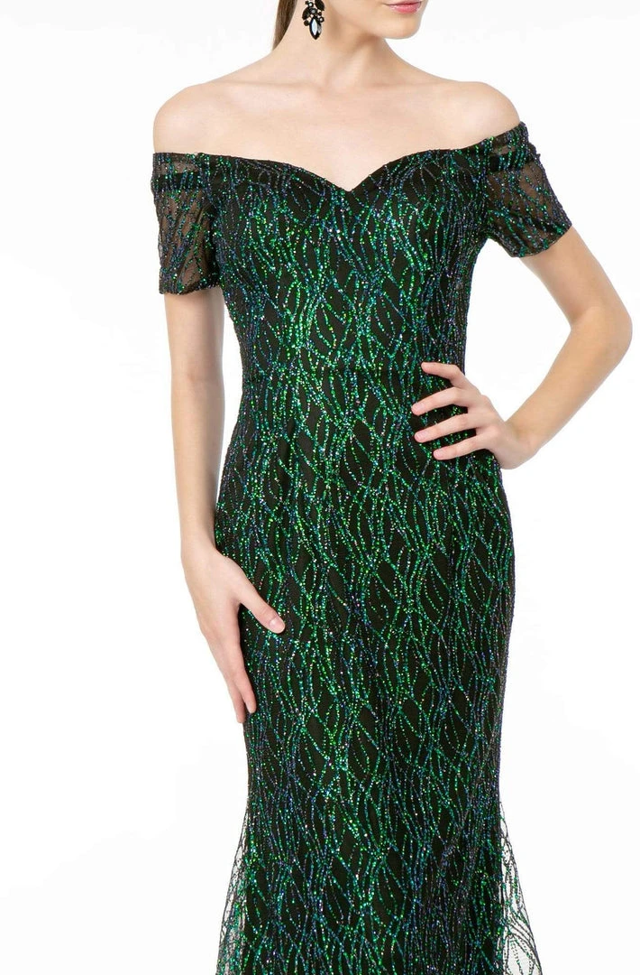 Elizabeth K - GL1846 Short Sleeve Glimmer Long Mermaid Gown 5 Elizabeth K - GL1846 Short Sleeve Glimmer Long Mermaid Gown