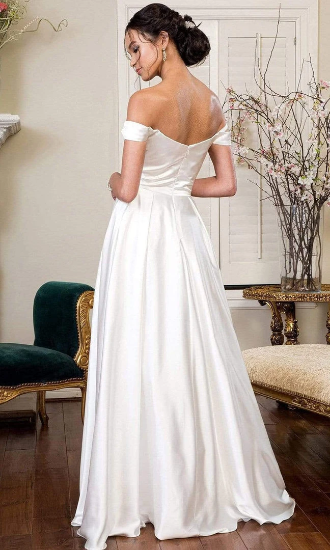 Elizabeth K - GL1908 Off Shoulder Satin Bridal Dress 4 Elizabeth K - GL1908 Off Shoulder Satin Bridal Dress