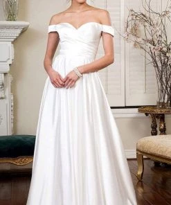 Elizabeth K - GL1908 Off Shoulder Satin Bridal Dress