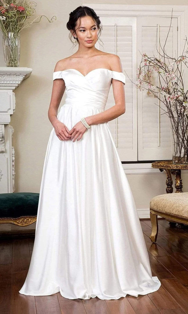 Elizabeth K - GL1908 Off Shoulder Satin Bridal Dress 3 Elizabeth K - GL1908 Off Shoulder Satin Bridal Dress