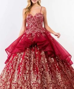 Elizabeth K - GL1927 Glitter Bow-Ornate Draped Ballgown 12 Elizabeth K - GL1927 Glitter Bow-Ornate Draped Ballgown