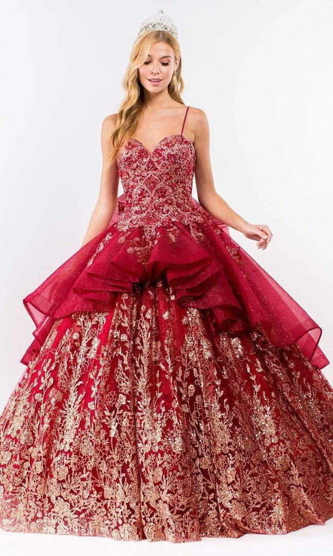 Elizabeth K - GL1927 Glitter Bow-Ornate Draped Ballgown 7 Elizabeth K - GL1927 Glitter Bow-Ornate Draped Ballgown